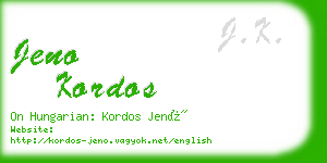 jeno kordos business card